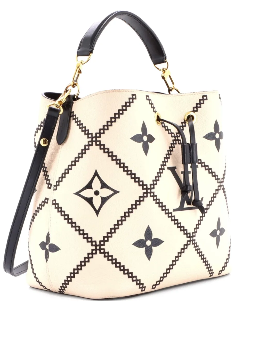 Louis Vuitton Pre-Owned NeoNoe Handbag Monogram Empreinte Giant Broderies MM bucket bag - Bianco