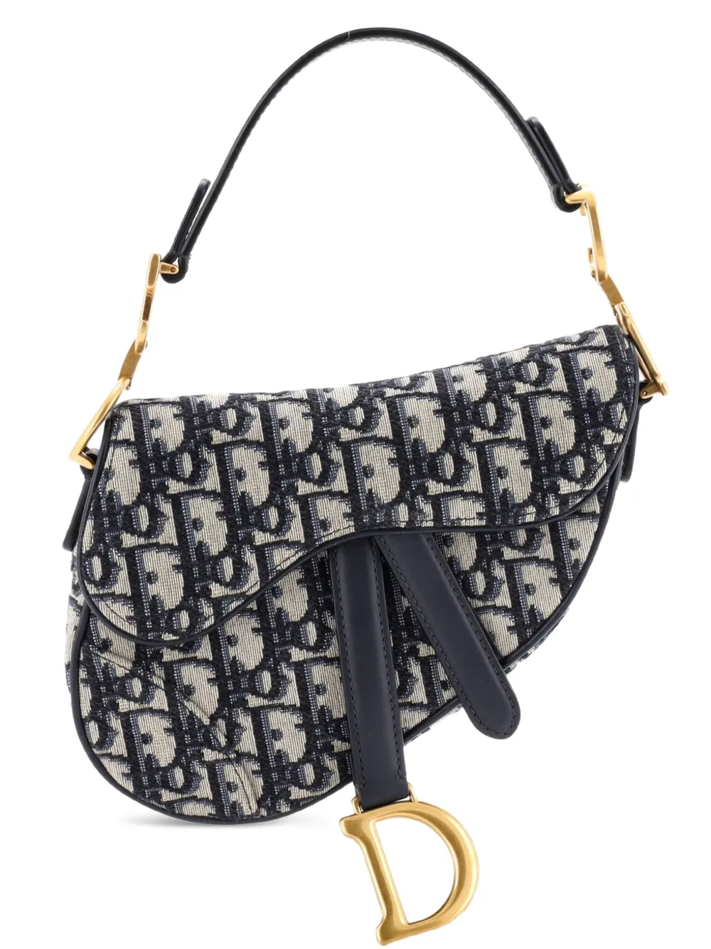 Christian Dior Pre-Owned Saddle Handbag Oblique Canvas Mini shoulder bag - Blu