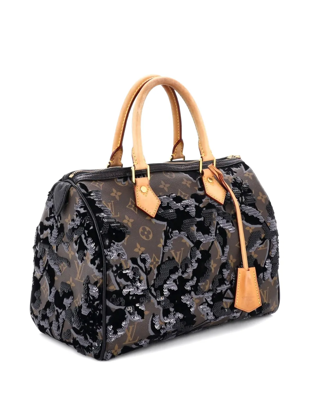 Louis Vuitton Pre-Owned Speedy Handbag Fleur De Jais Monogram Canvas 30 satchel - Marrone