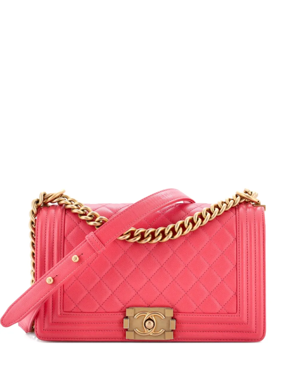 CHANEL Pre-Owned Boy Flap Bag Quilted Caviar Old Medium crossbody bag - Rosa