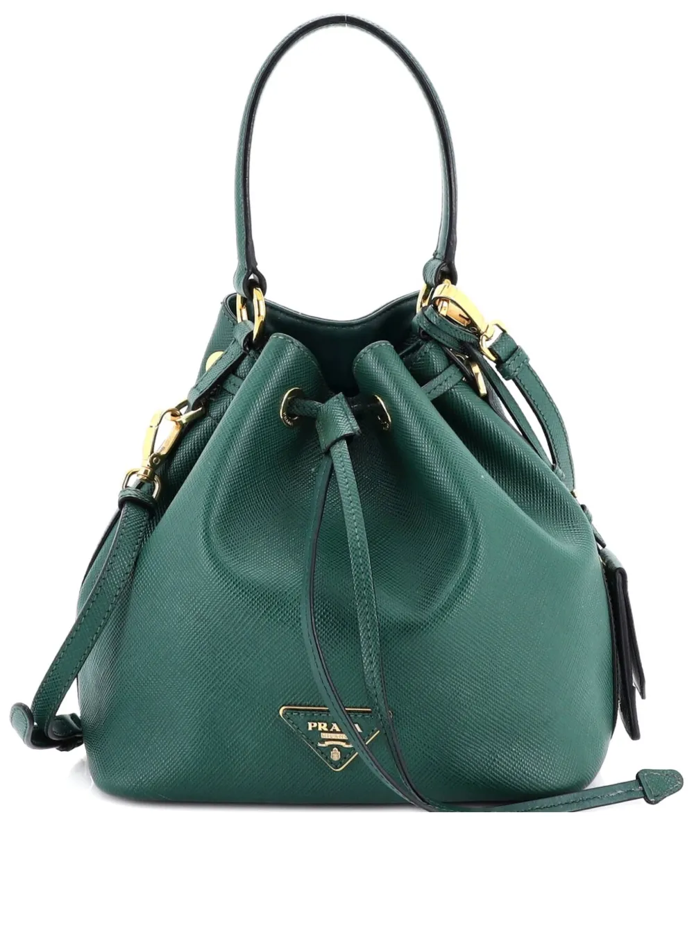 Prada Pre-Owned Top Handle Saffiano Leather Small bucket bag - Verde