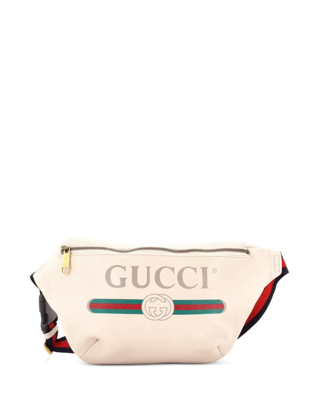 Gucci Pre-Owned Logo Printed Leather Medium belt bag - Nude