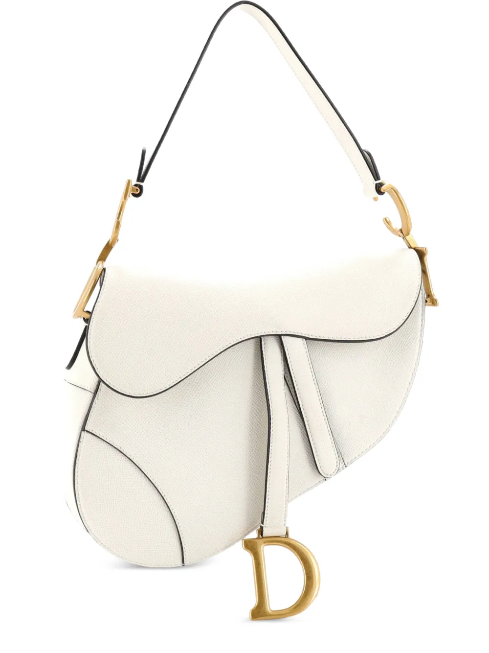Christian Dior Pre-Owned Saddle Handbag Leather Medium shoulder bag - Bianco