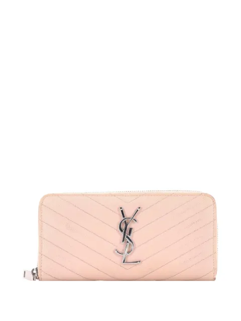 Saint Laurent Pre-Owned Classic Monogram Zip Around Wallet Matelasse Chevron Leather small wallets