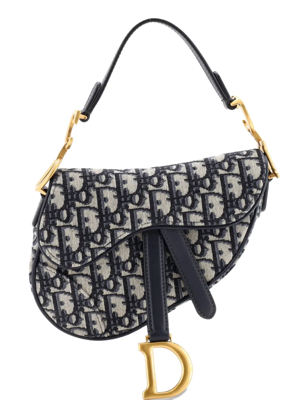 Christian Dior Pre-Owned Saddle Handbag Oblique Canvas Mini shoulder bag - Blu