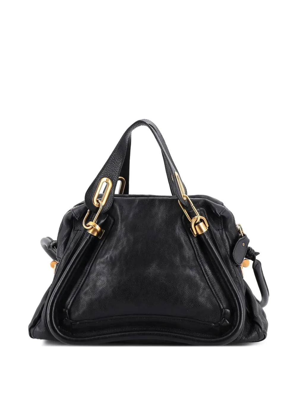 Chloé Pre-Owned Borsa a tracolla Paraty media in pelle con manico e nappina - Nero