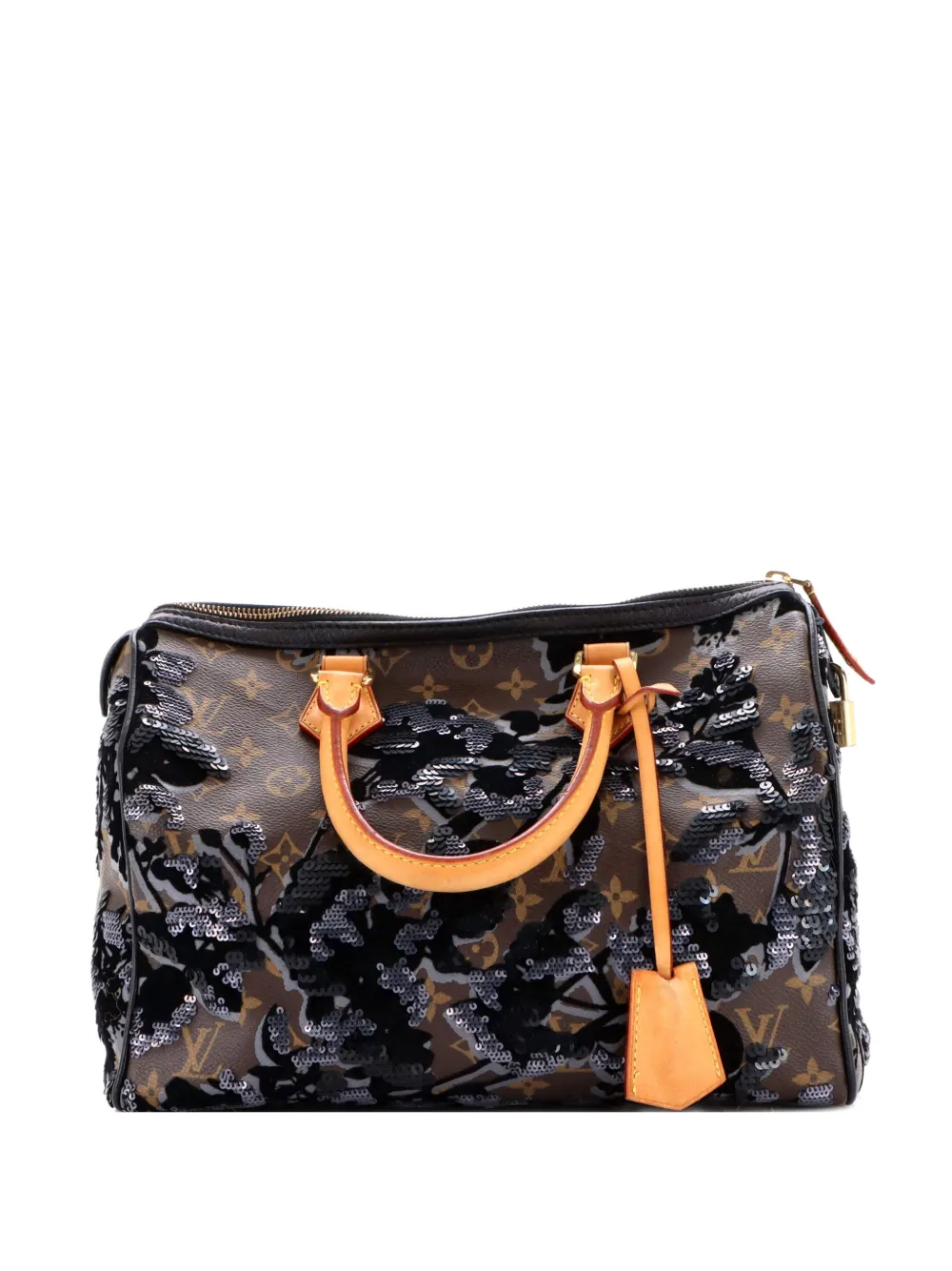 Louis Vuitton Pre-Owned Speedy Handbag Fleur De Jais Monogram Canvas 30 satchel - Marrone