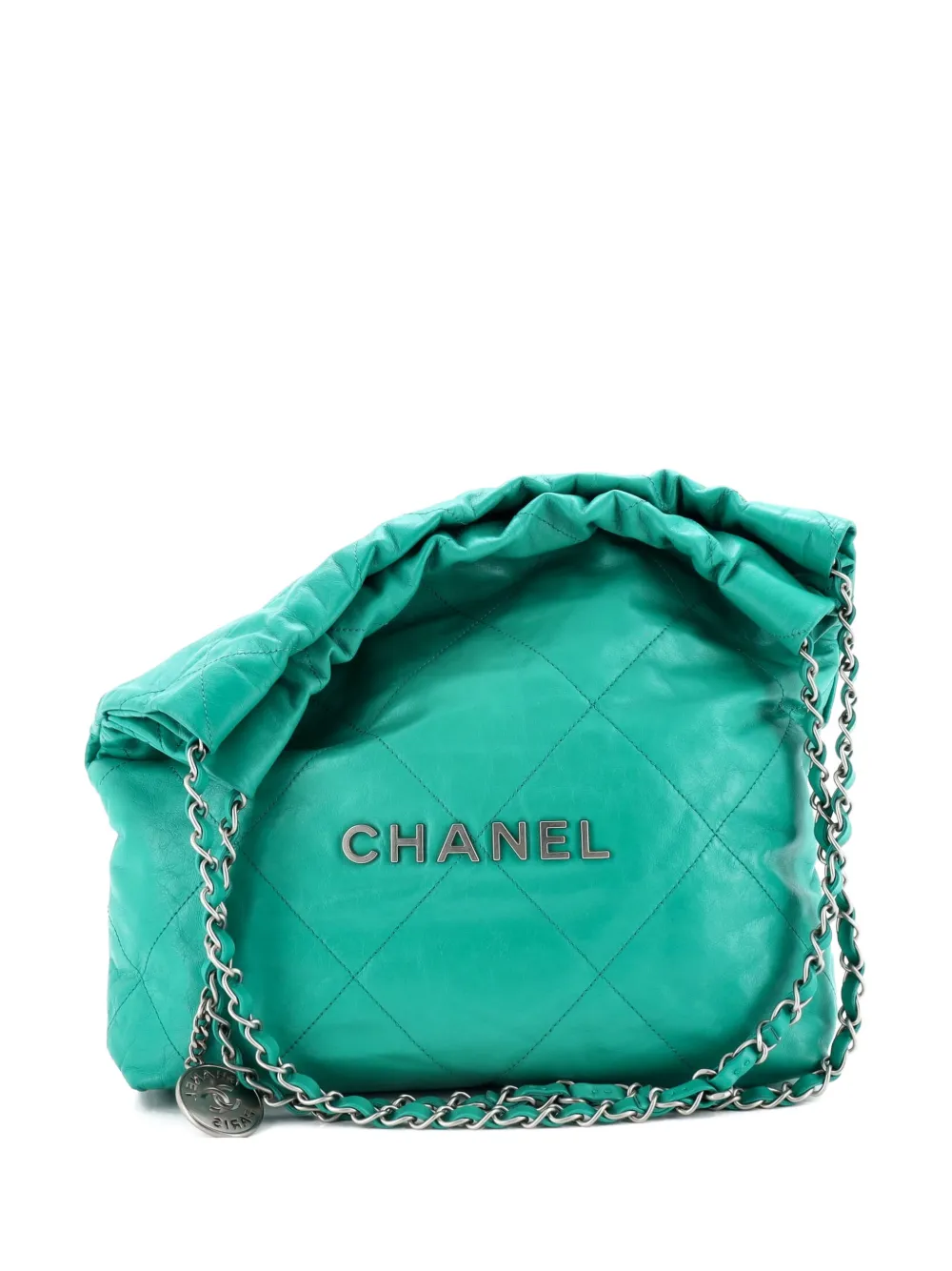 CHANEL Pre-Owned 22 Chain Quilted Calfskin Small hobo bag - Verde