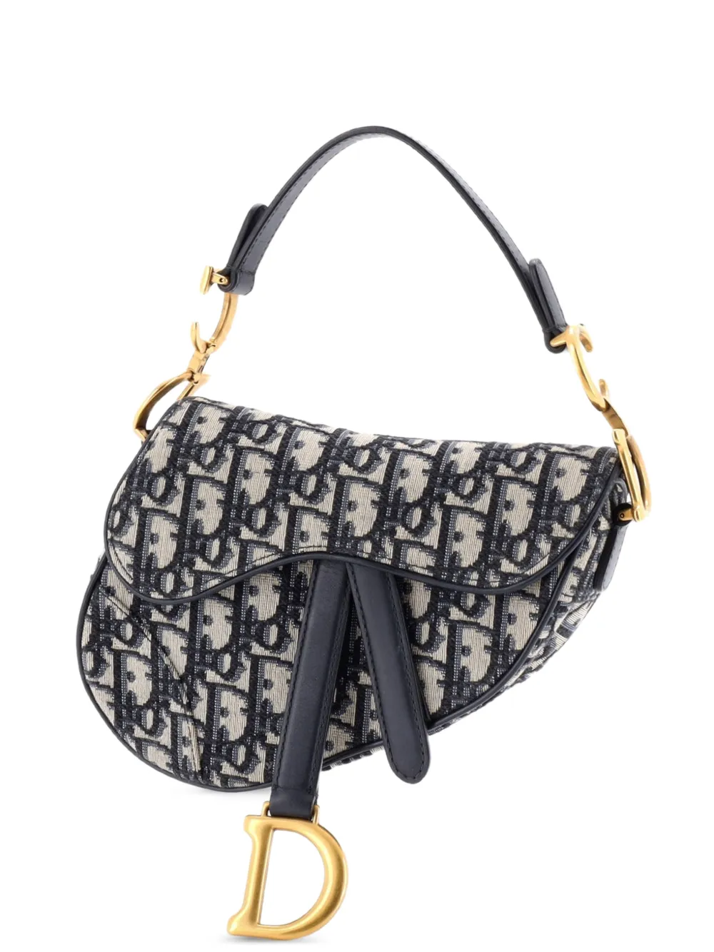 Christian Dior Pre-Owned Saddle Handbag Oblique Canvas Mini shoulder bag - Blu