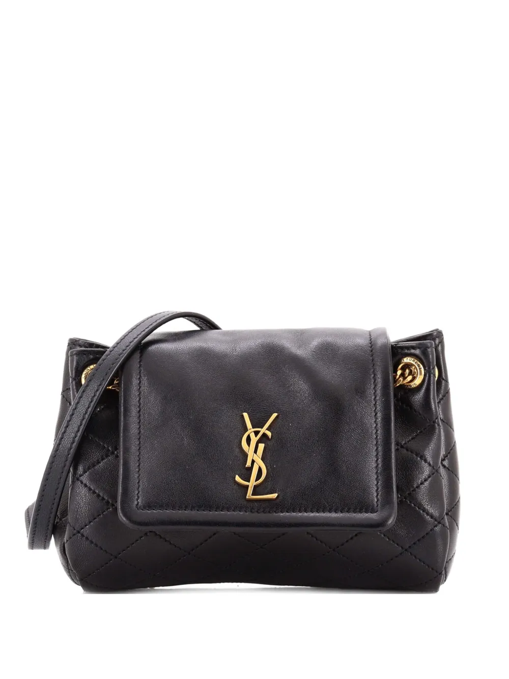 Saint Laurent Pre-Owned Nolita Satchel Quilted Leather Mini crossbody bag - Nero