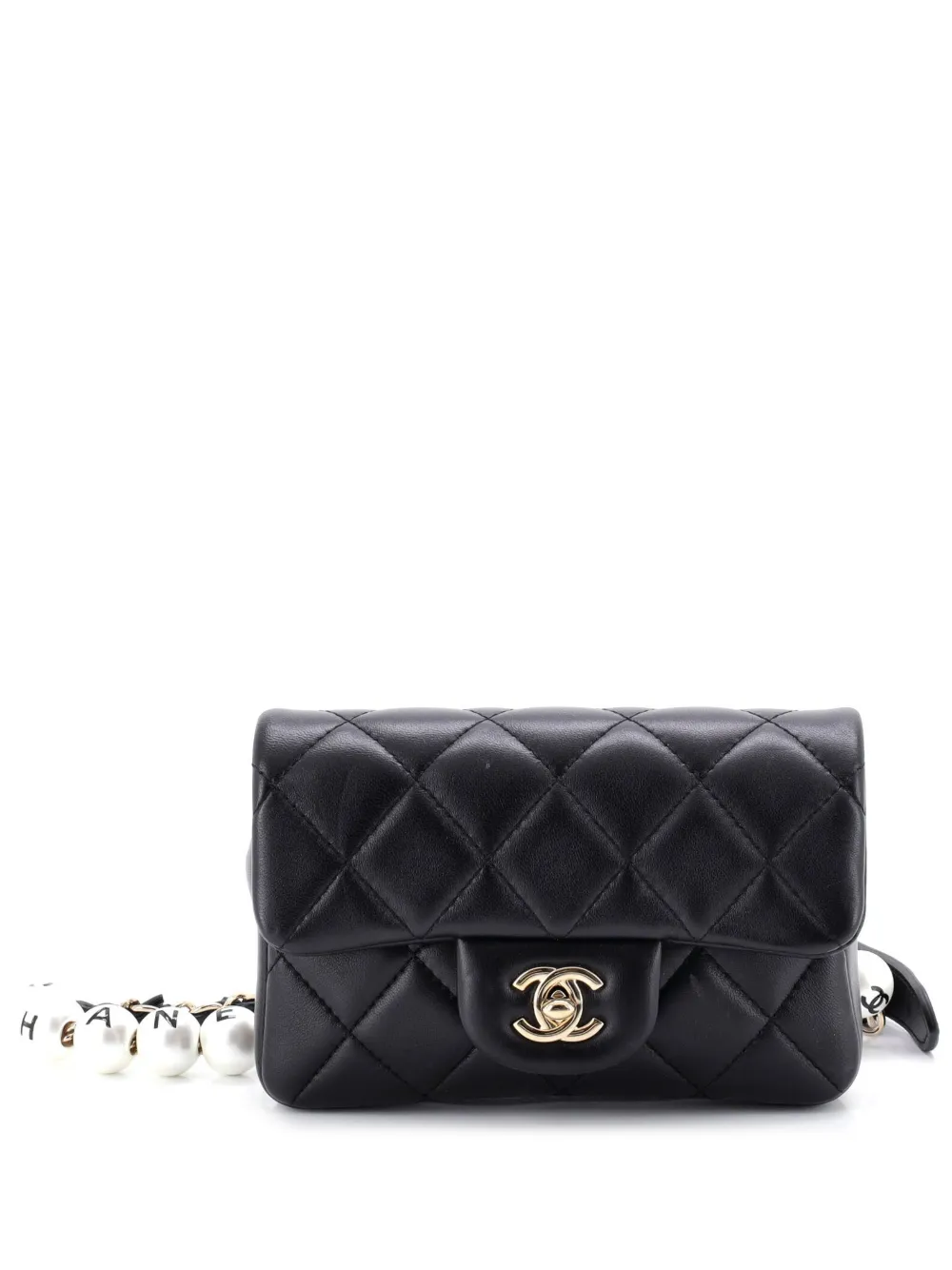 CHANEL Pre-Owned My Precious Pearls Waist Bag Quilted Lambskin Mini belt bag - Nero