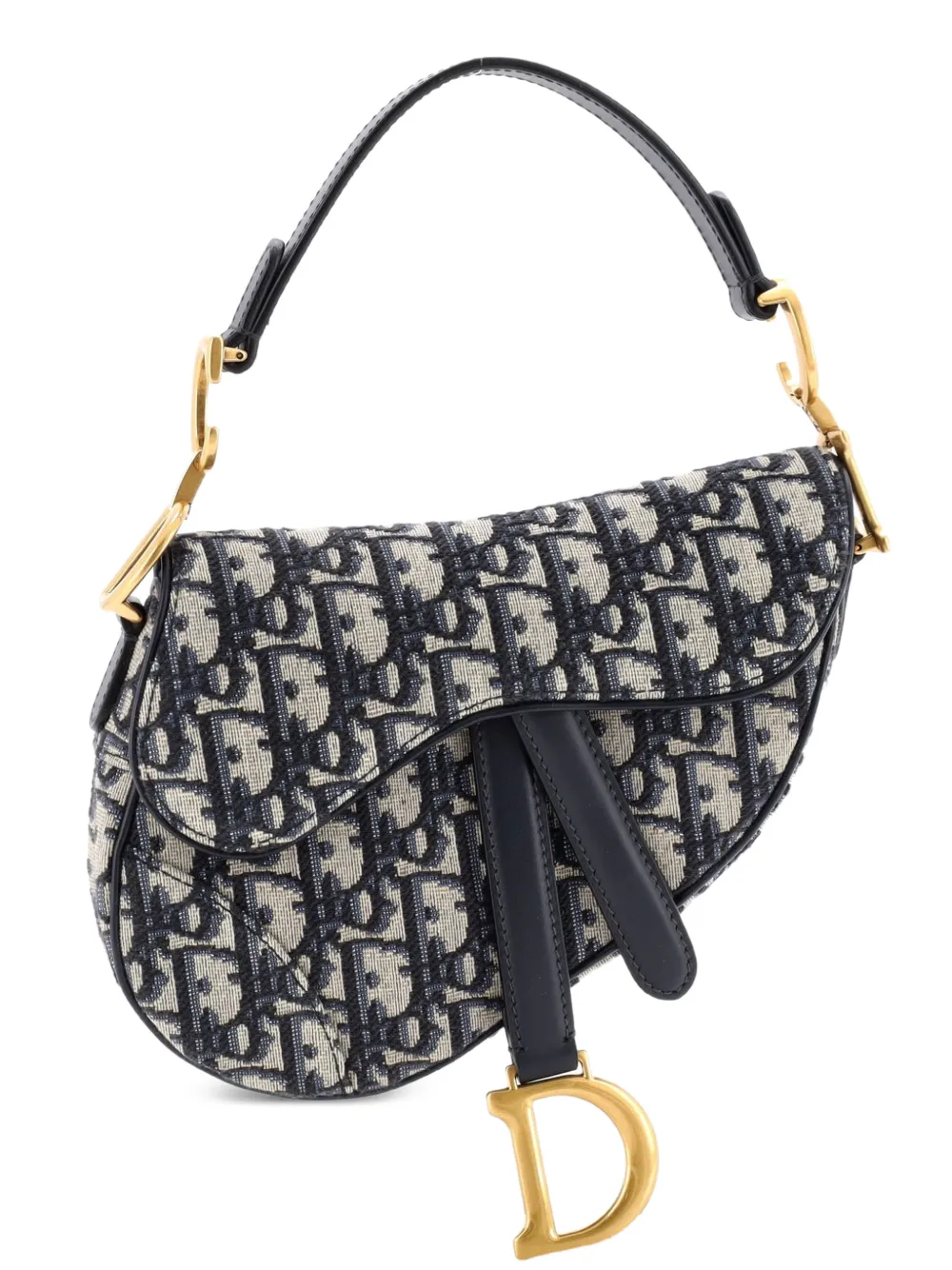 Christian Dior Pre-Owned Saddle Handbag Oblique Canvas Mini shoulder bag - Blu