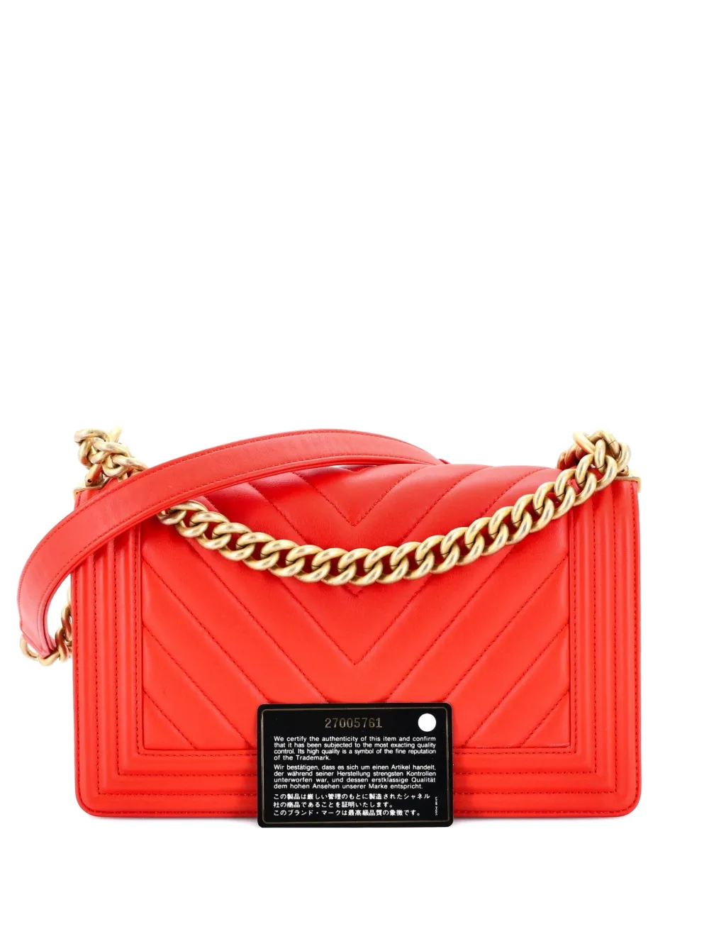 CHANEL Pre-Owned Boy Flap Bag Chevron Calfskin Old Medium shoulder bag - Rosso