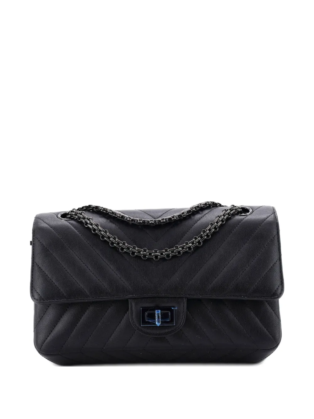 CHANEL Pre-Owned So Black Reissue 2.55 Flap Bag Chevron Sheepskin 225 shoulder bag - Nero