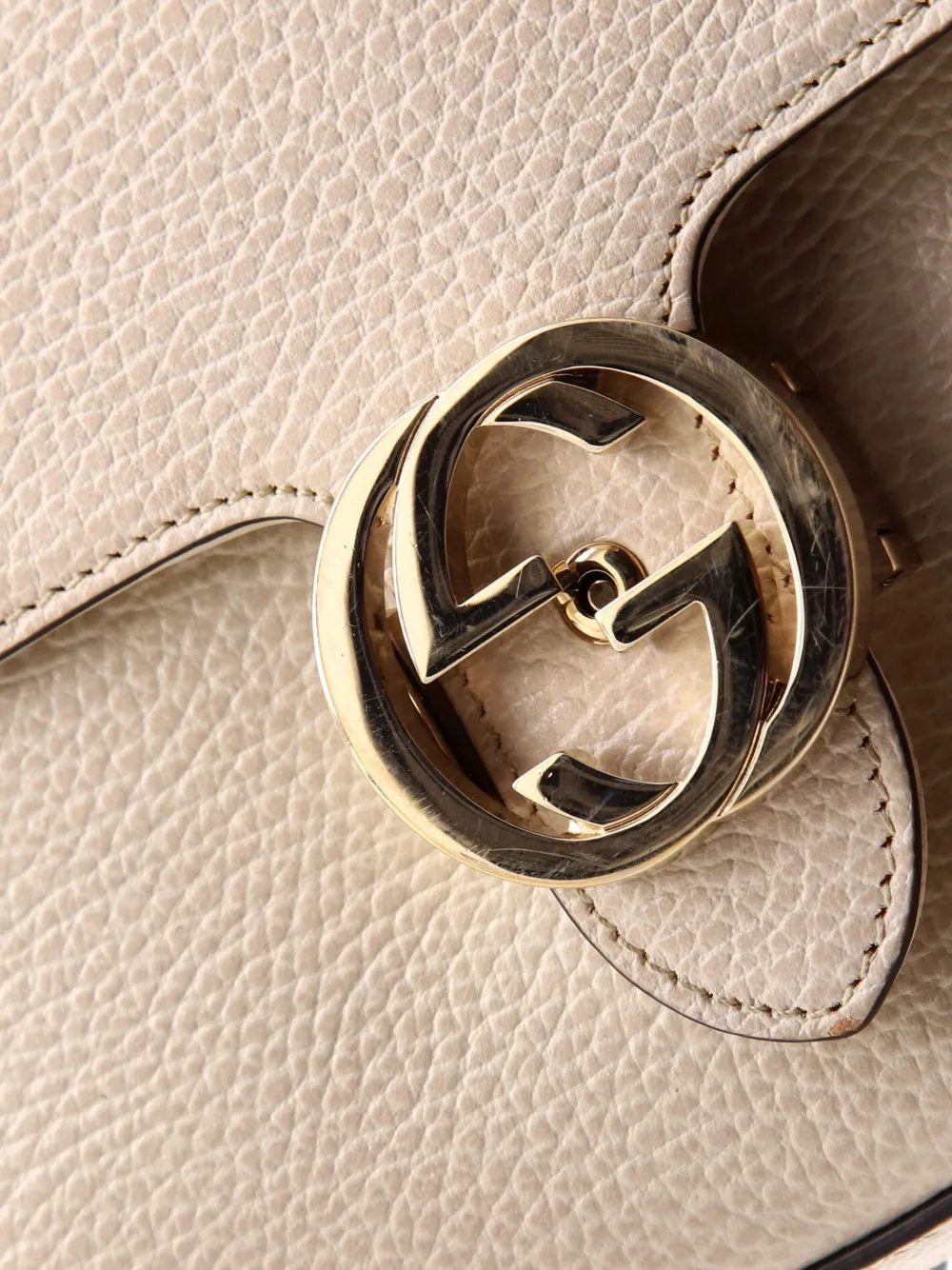 Interlocking Chain Leather Small Crossbody Bag
