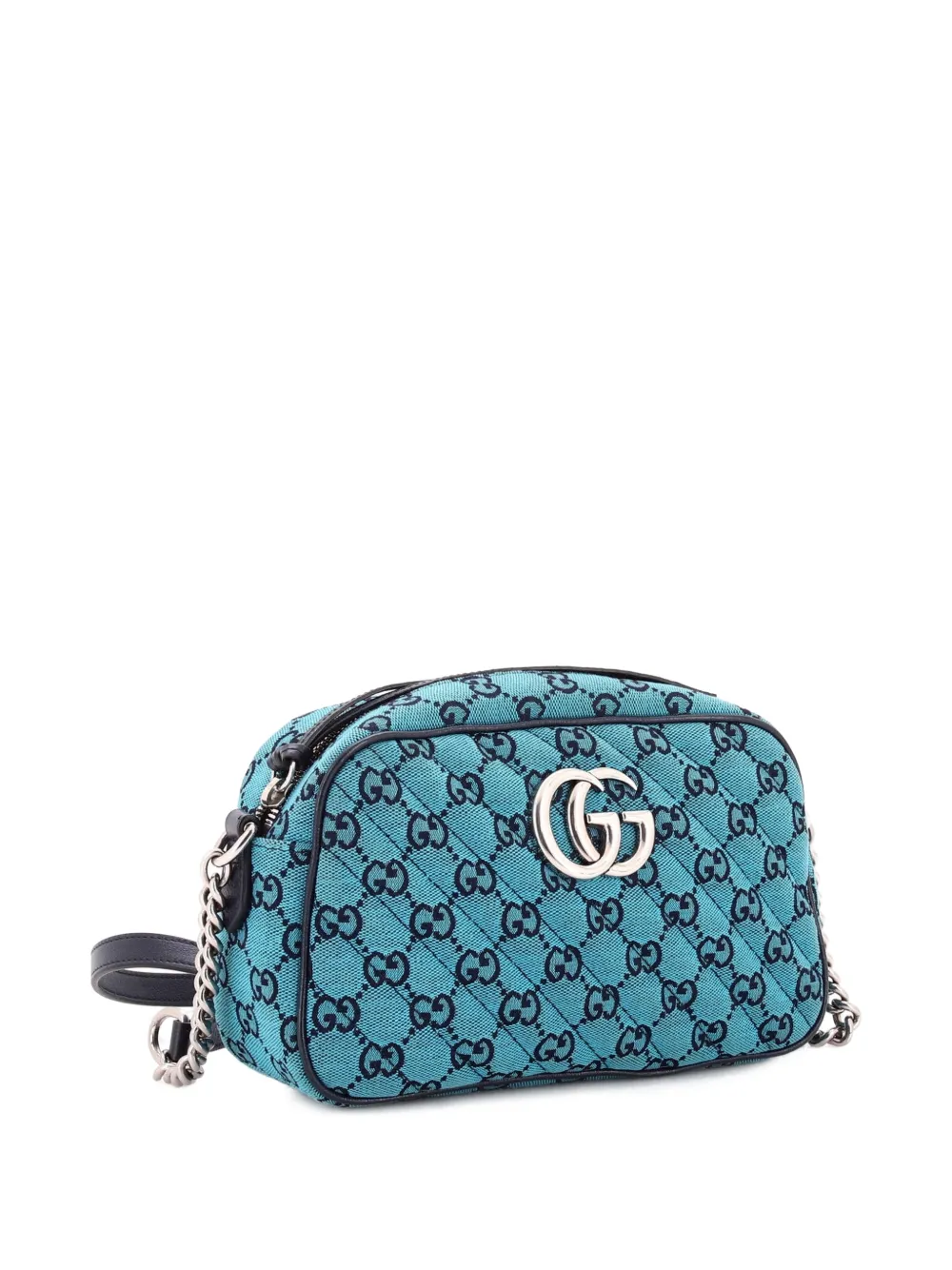 Gg Marmont Shoulder Bag Diagonal Quilted Gg Canvas With Leather Small Crossbody Bag