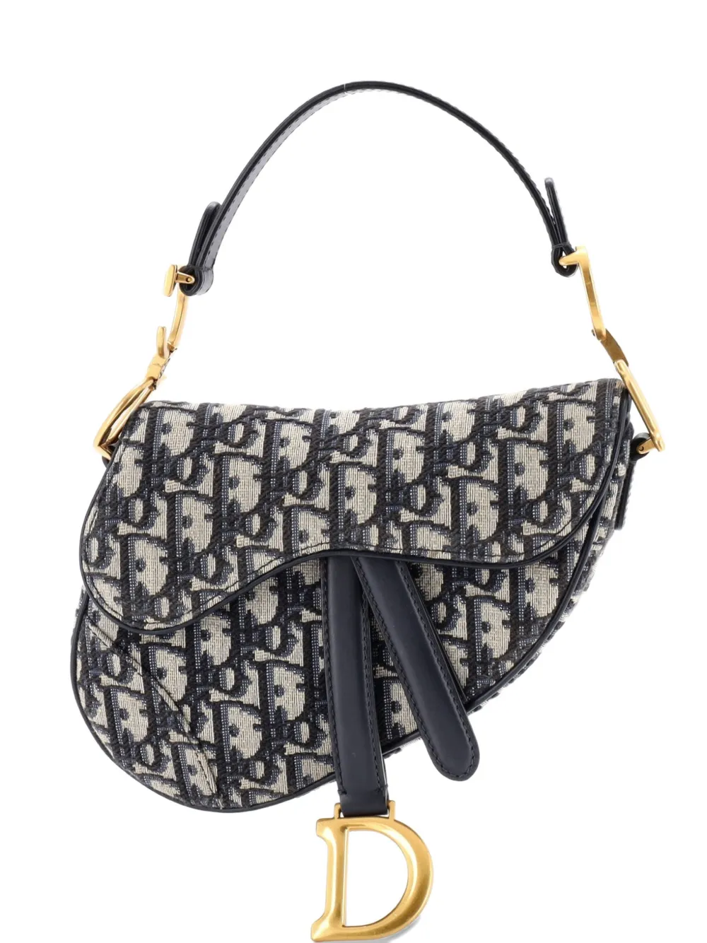 Christian Dior Pre-Owned Saddle Handbag Oblique Canvas Mini shoulder bag - Blu