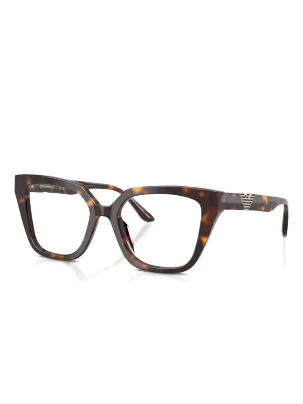 Emporio Armani geometric logo glasses - Marrone