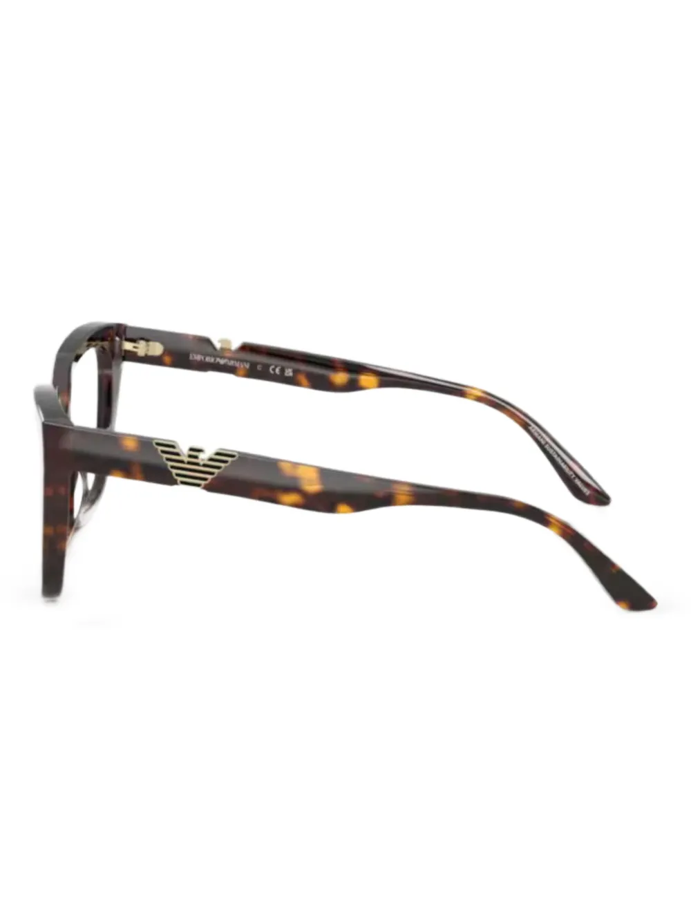 Emporio Armani Bril met geometrisch logo Bruin
