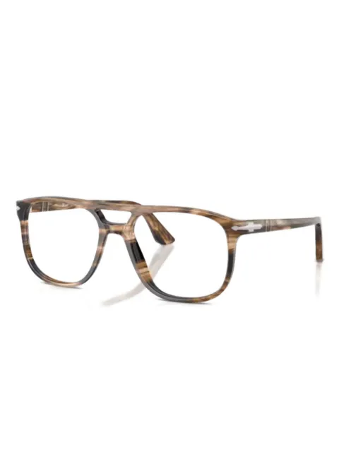 Persol striped geometric frame glasses