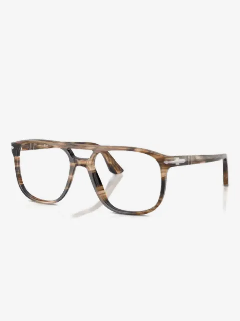 Persol striped geometric frame glasses