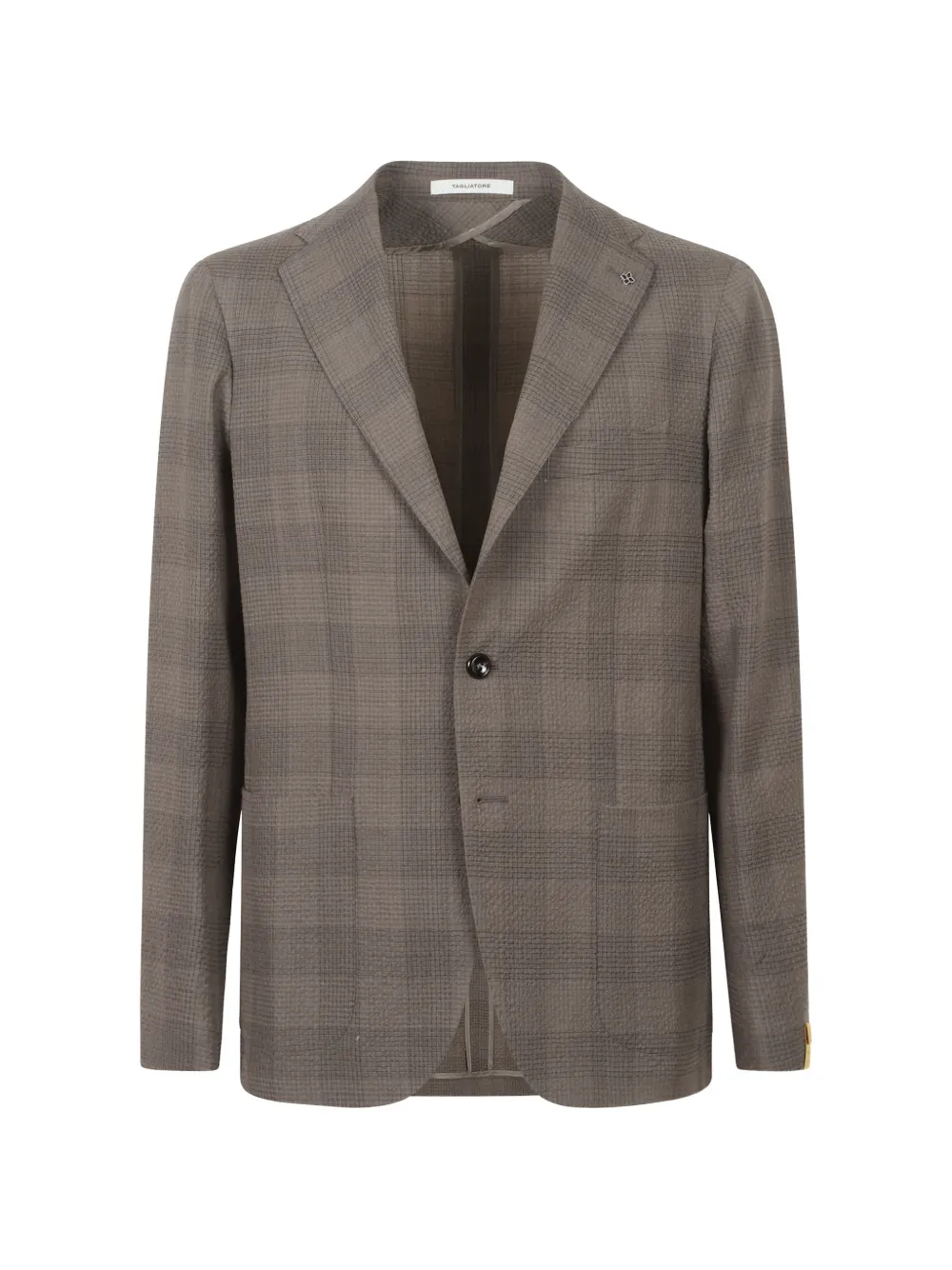 Tagliatore check-pattern seersucker blazer - Braun