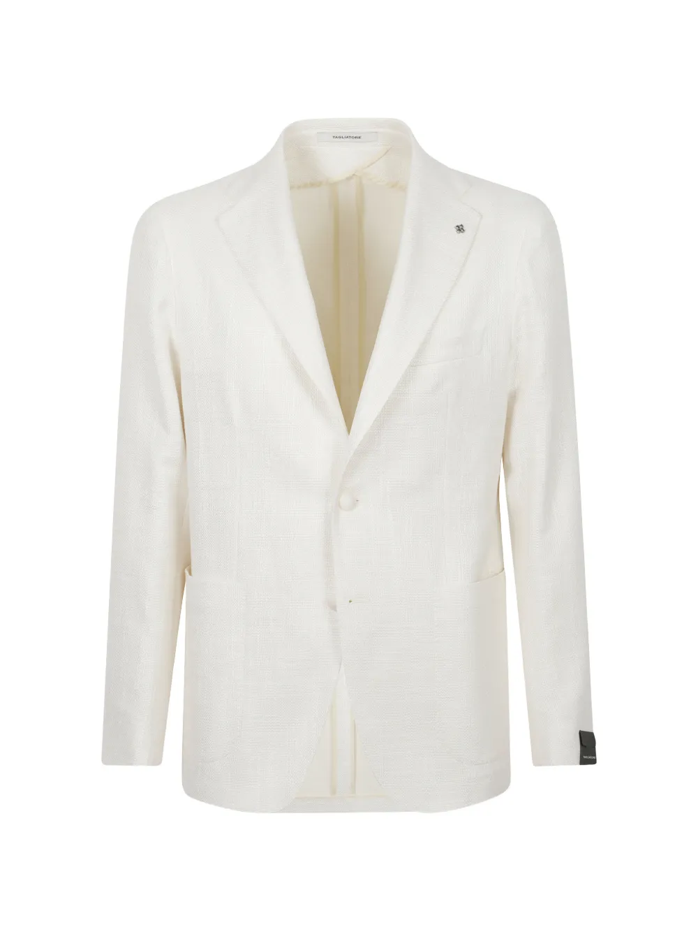 Tagliatore logo-pin textured blazer - Toni neutri