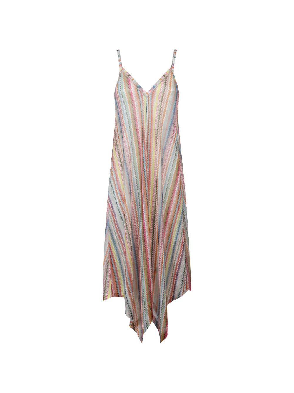 Missoni V-neck zig-zag-pattern dress - Blue