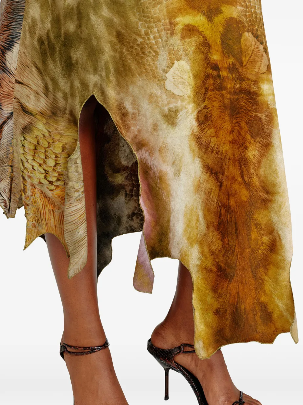 Diesel Asymmetrische rok met dierenprint Groen
