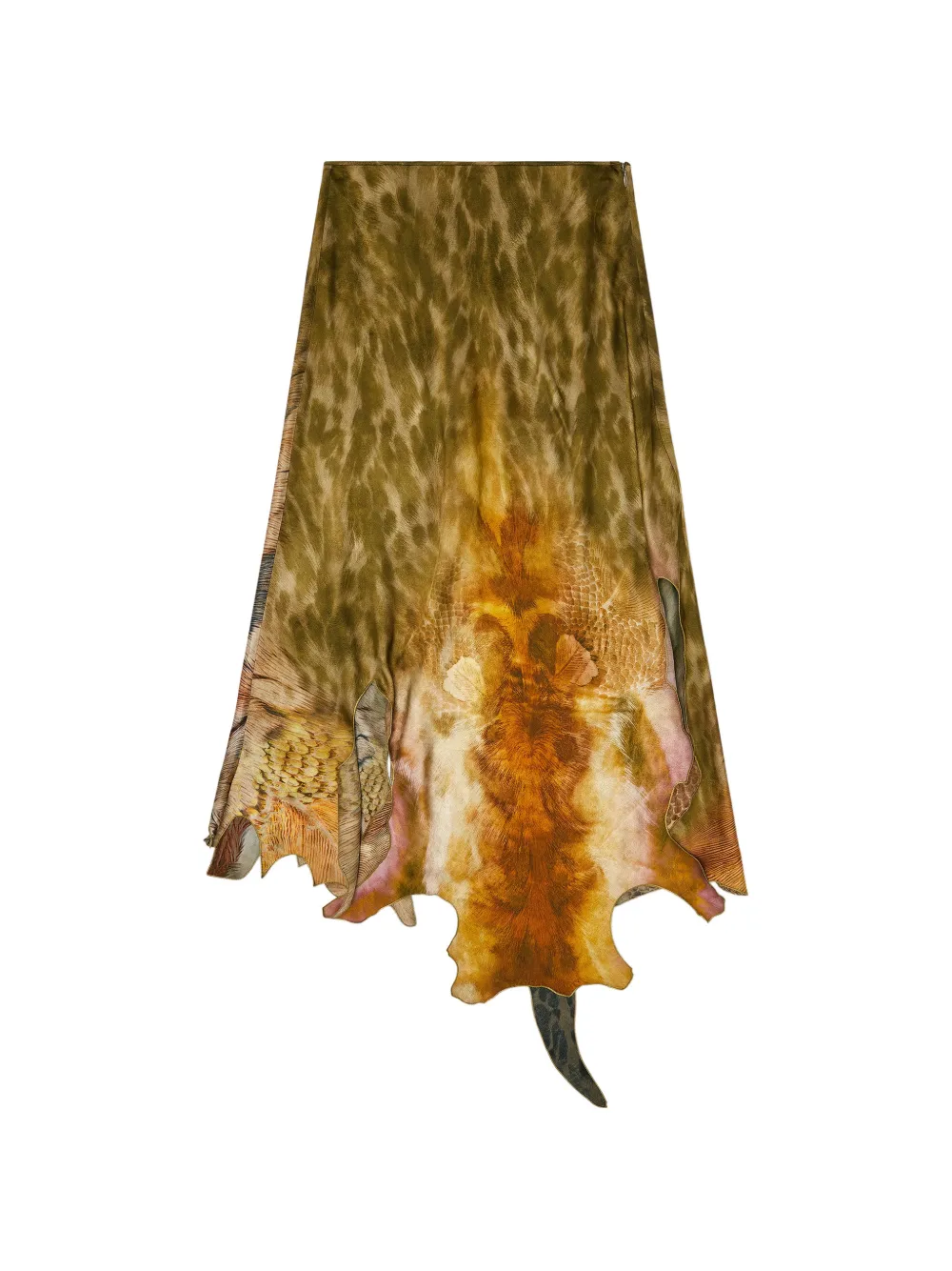 Diesel Gonna asimmetrica con stampa - Verde