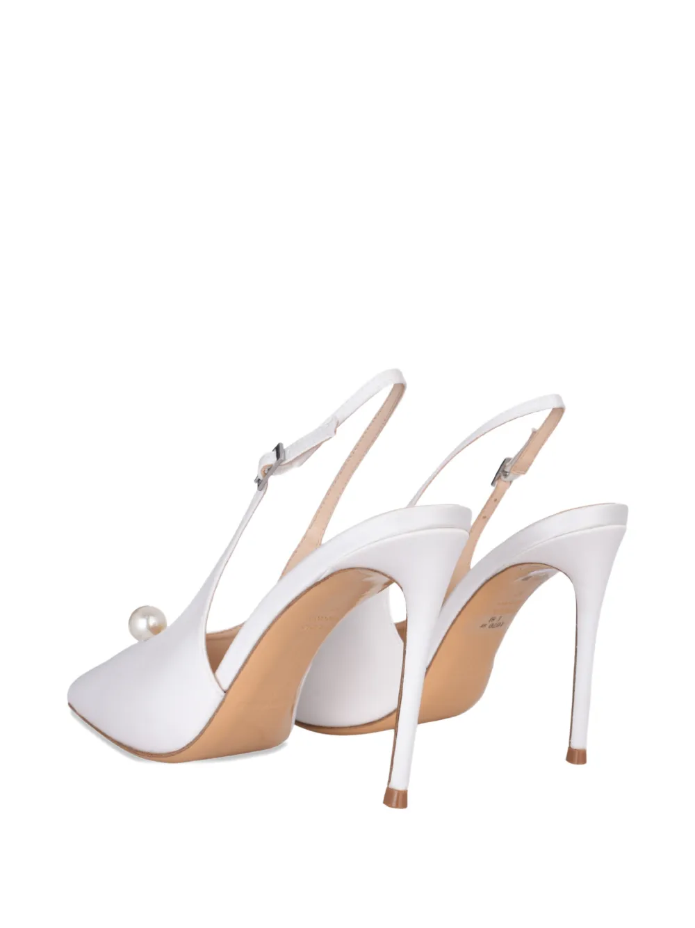 BLACK SUEDE STUDIO Reina slingback pumps met puntige neus Wit