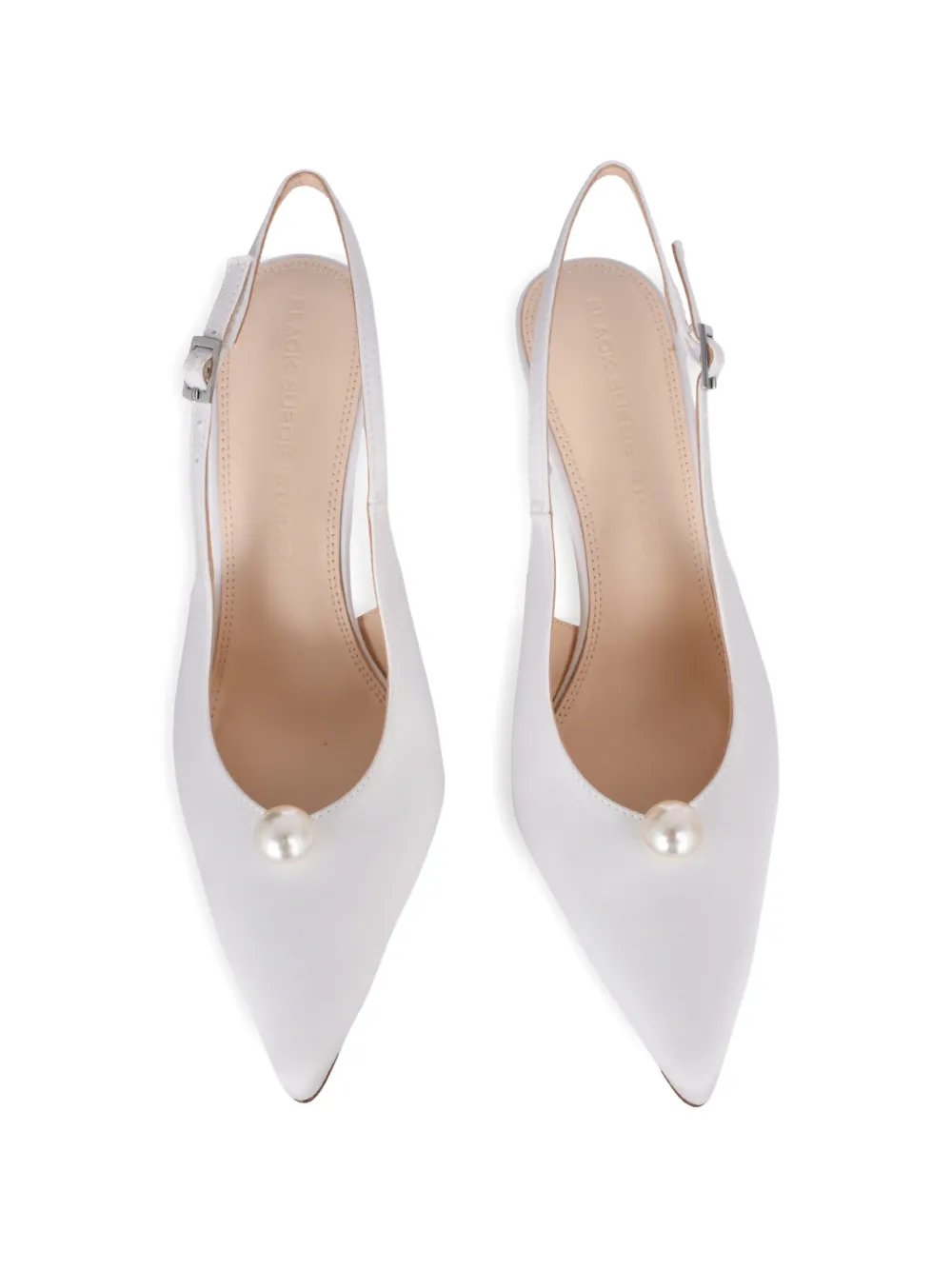 BLACK SUEDE STUDIO Reina slingback pumps met puntige neus Wit