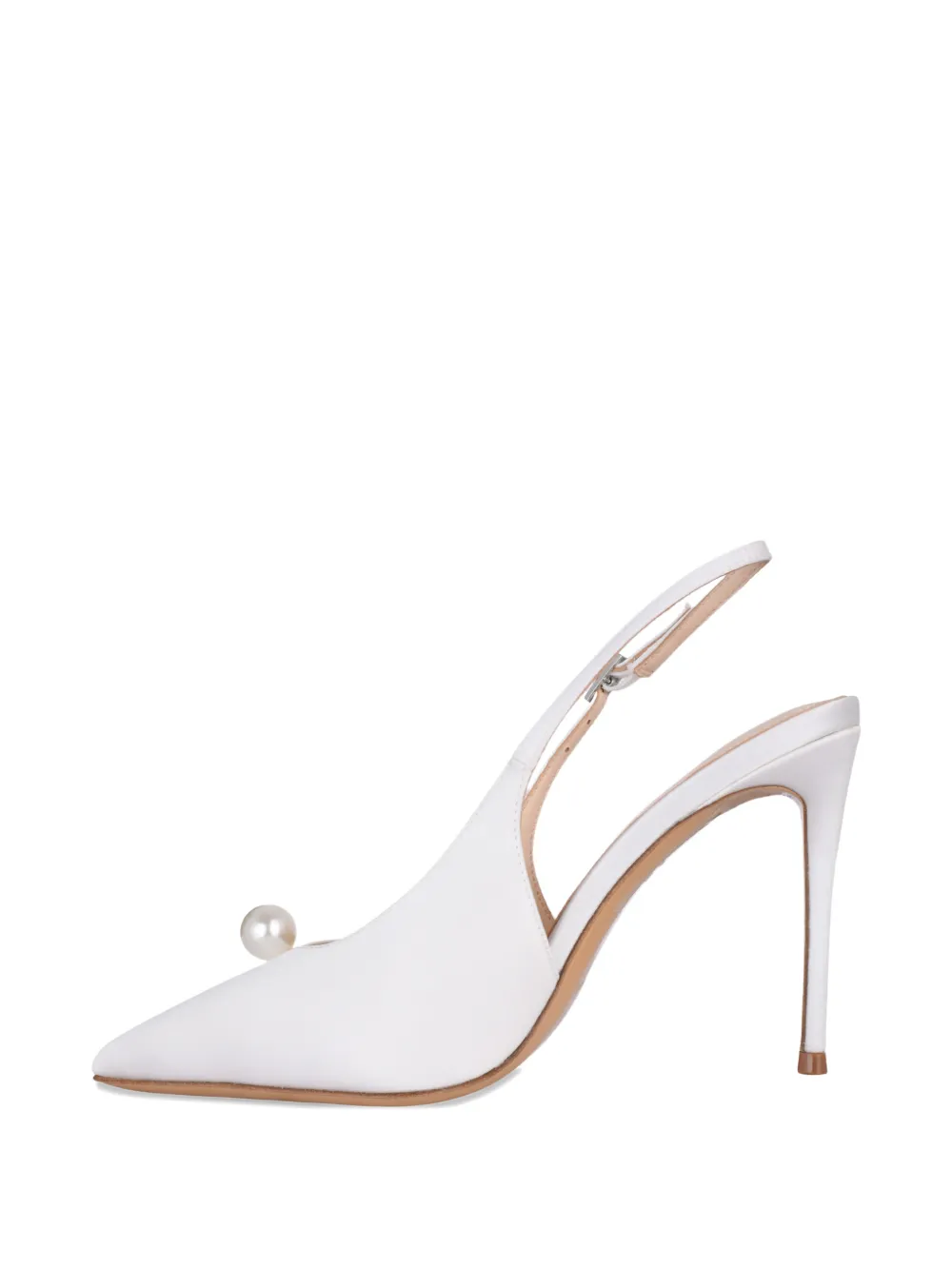 BLACK SUEDE STUDIO Reina slingback pumps met puntige neus Wit