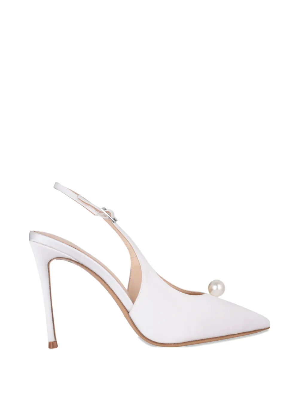 BLACK SUEDE STUDIO Reina point-toe slingback pumps - Bianco