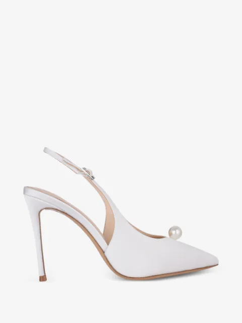 BLACK SUEDE STUDIO Reina point-toe slingback pumps