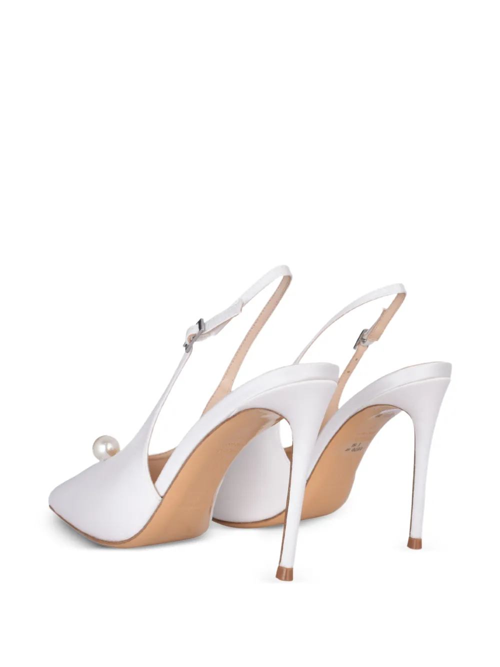  Black Suede Studio Reina Point-toe Slingback Pumps - White 