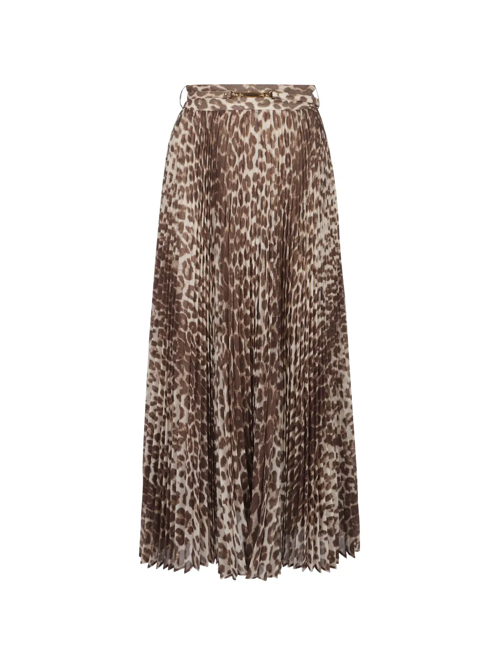 ZIMMERMANN Sunray leopard-print pleated skirt - Marrone