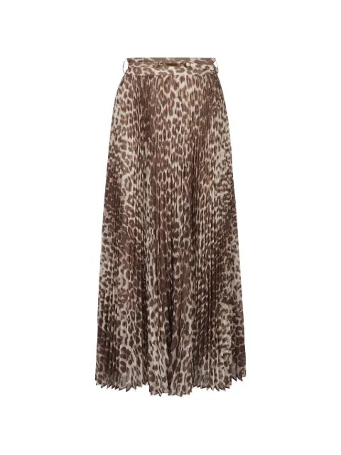 ZIMMERMANN Sunray leopard-print pleated skirt