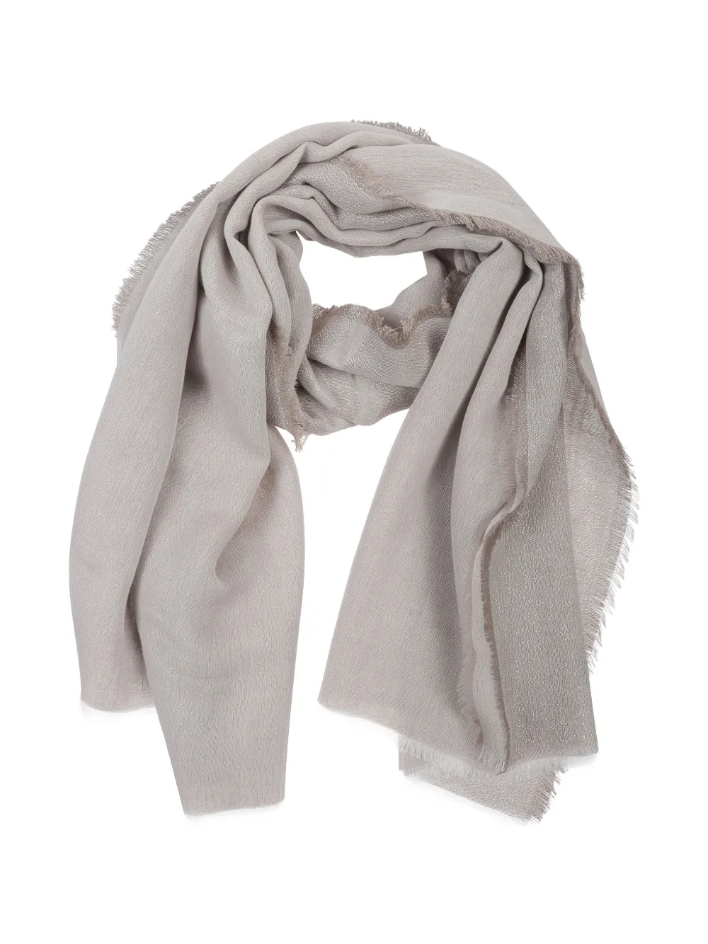 Peserico Fringed-edge Scarf In Brown