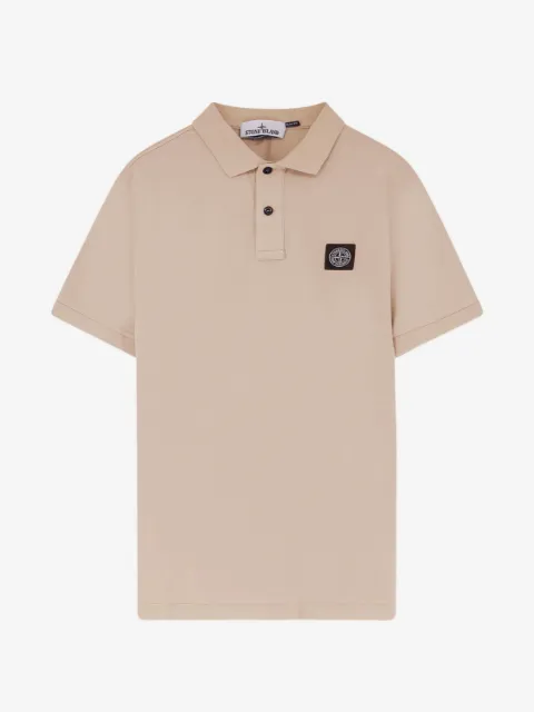 Stone Island playera tipo polo con parche del logo
