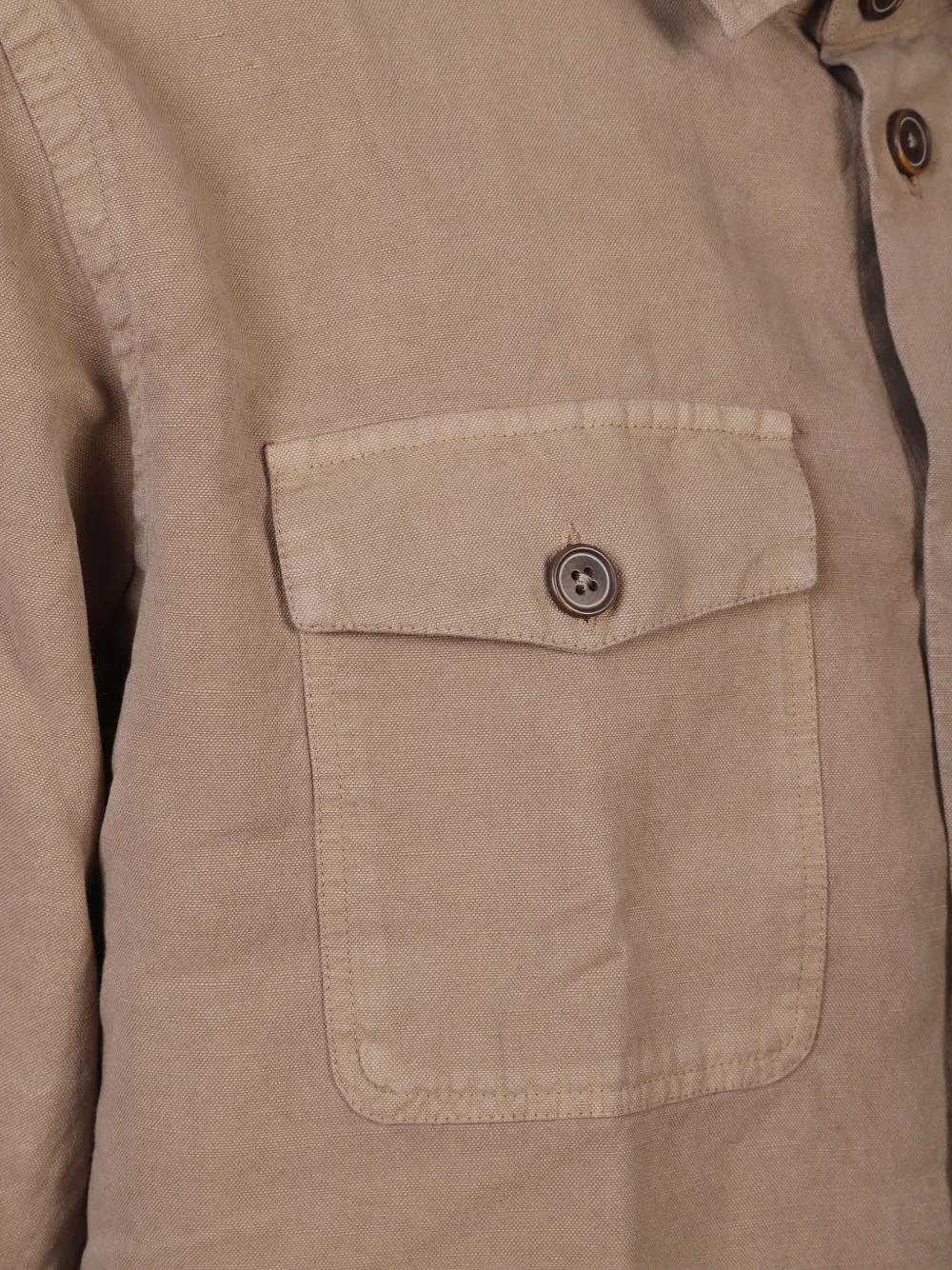  Fay Buttoned Chest-pocket Shirt - Neutrals 
