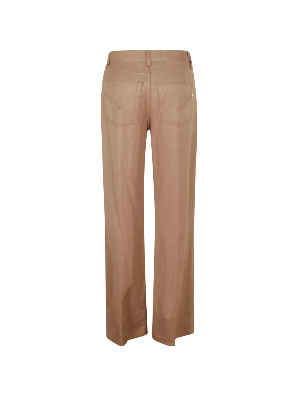 DONDUP Jeans met logoplakkaat en wijde pijpen Beige