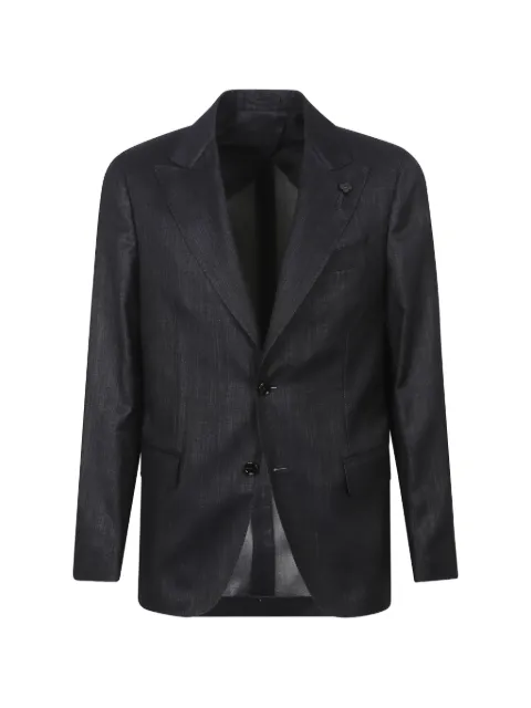 Lardini peak-lapel denim blazer