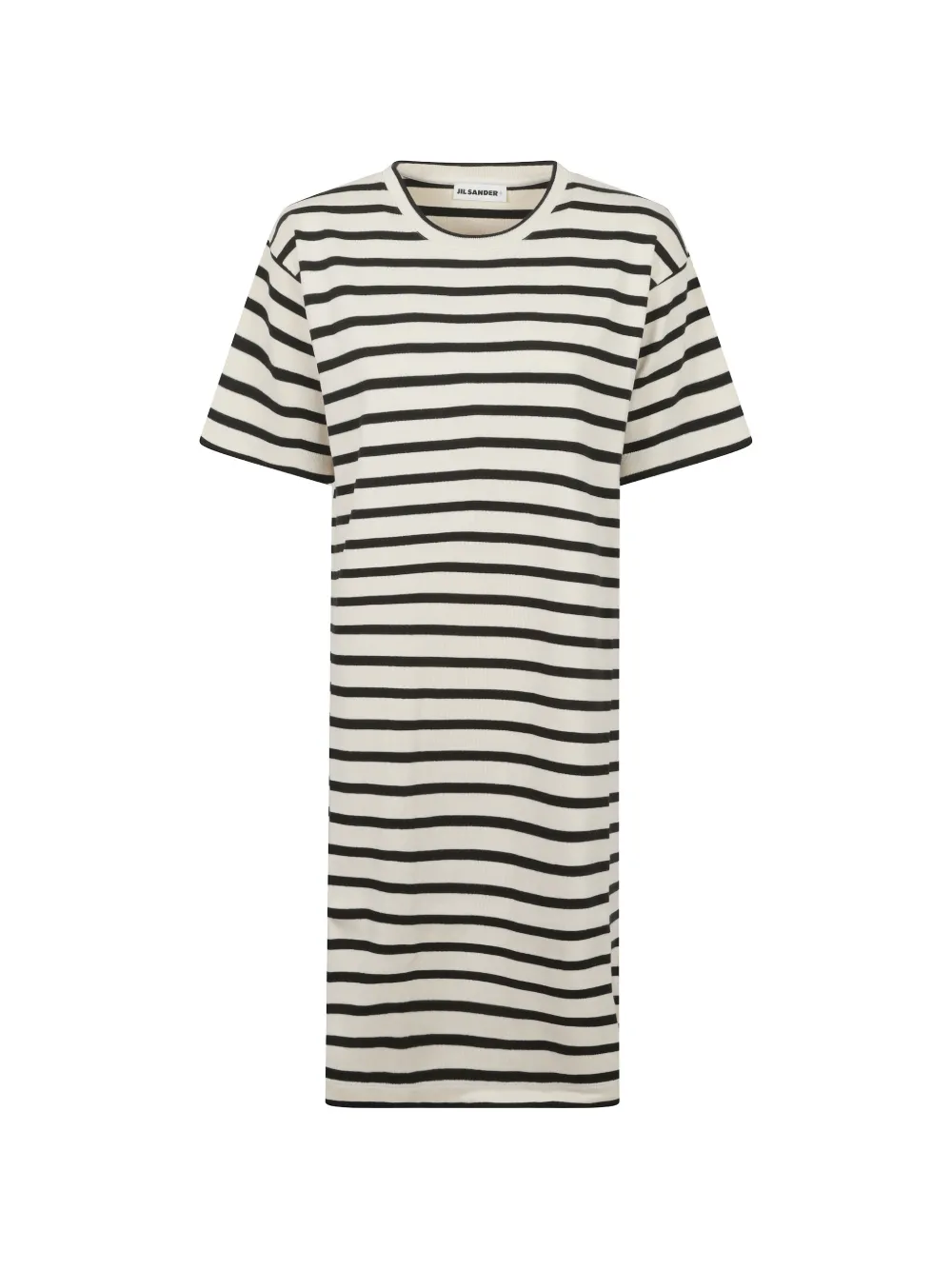 Jil Sander striped short-sleeve midi dress - Bianco