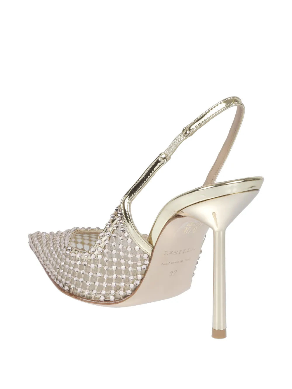 Le Silla Gilda crystal-embellished slingback pumps Beige