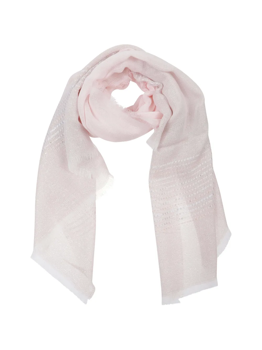 Peserico Striped-detail Scarf In Pink