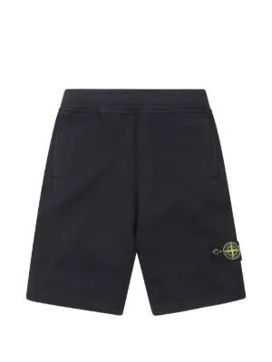 Stone Island Junior ロゴパッチ ショートパンツ | ニュートラル
