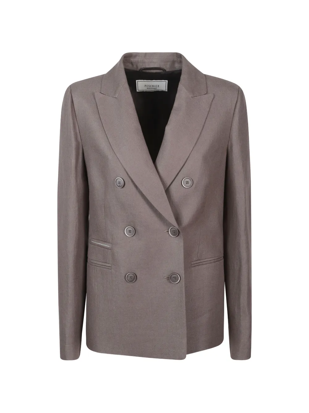 Peserico peaked-lapel double-breasted blaze - Marrone