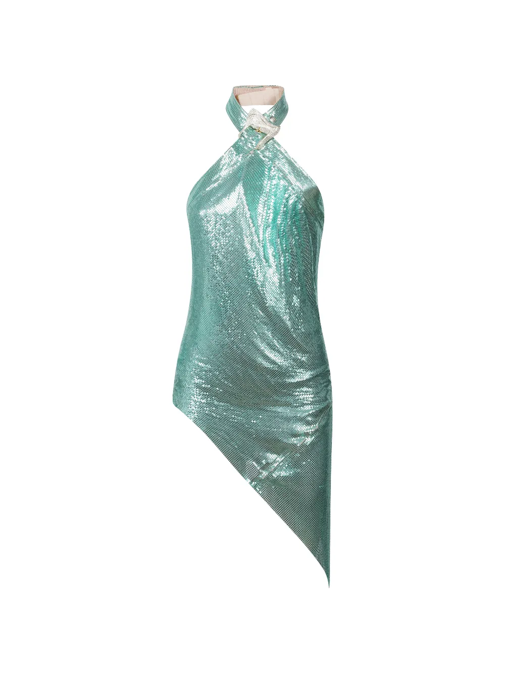 POSTER GIRL halterneck asymmetric dress - Verde