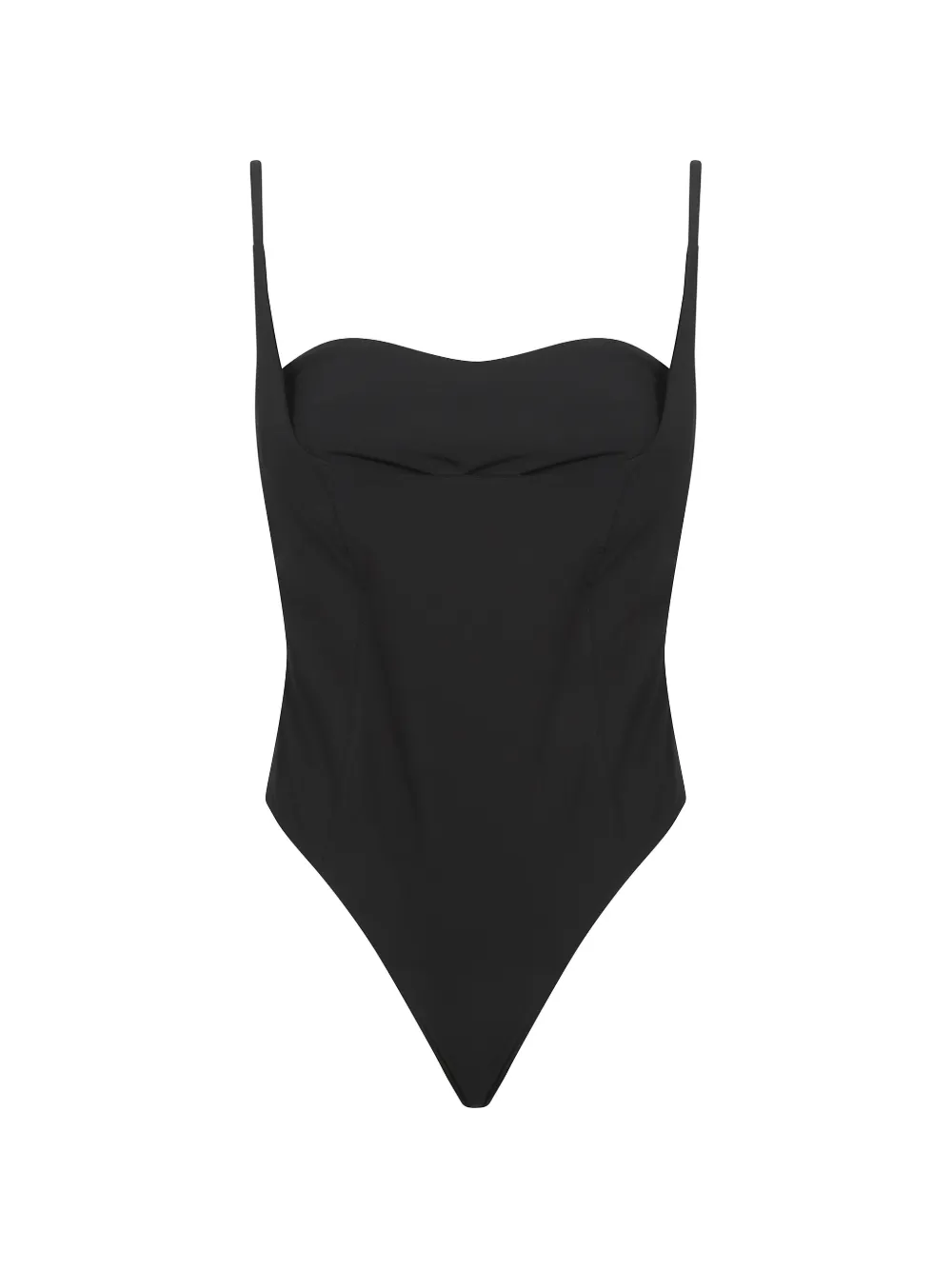 DONDUP sweetheart-neck panelled bodysuit - Nero
